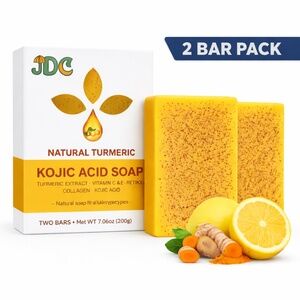 2 Bars Natural Turmeric & Kojic Acid Soap | Brightening | Vitamin C + E  Vegan